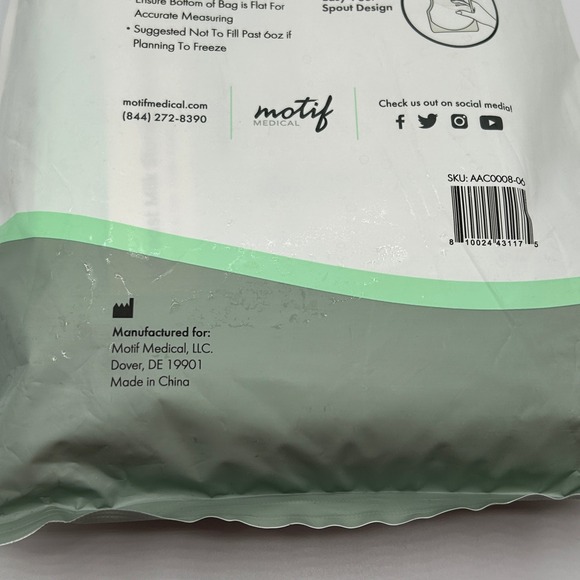 Motif Medical Breastmilk Storage Bags 100 Count 8oz BPA Free Freezer Safe NEW - Picture 9 of 9